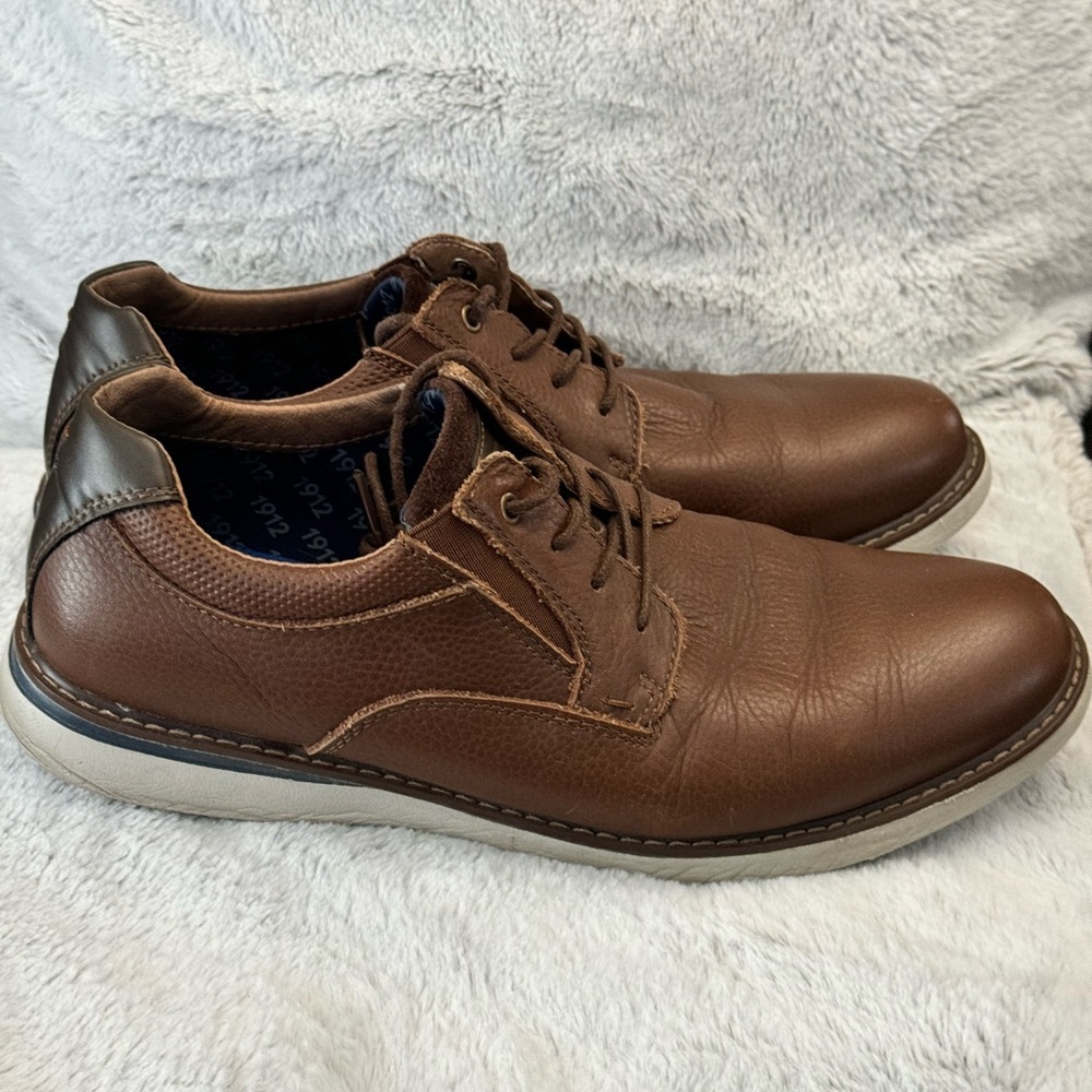 NUNN BUSH Bayridge Plain Toe Oxford Brown/Multi Men’s Size 11 - Picture 3 of 8